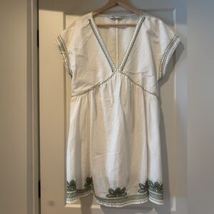 Zara Ivory Tunic with Olive Detailing